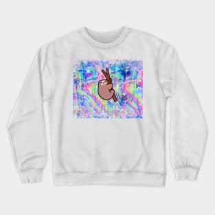 Climbing Sloth Rainbow Holographic Crewneck Sweatshirt